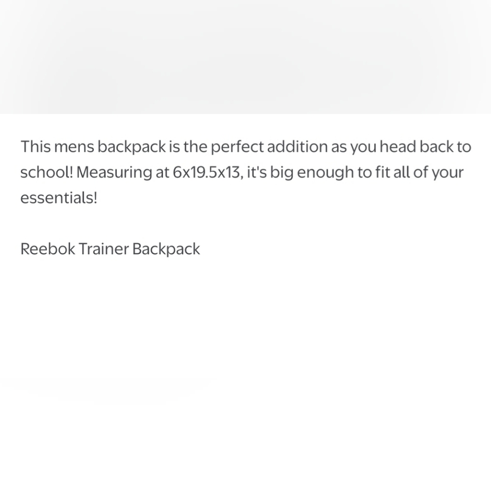 NEW! Reebok Training backpack NWT 12.11 - Picture 14 of 14